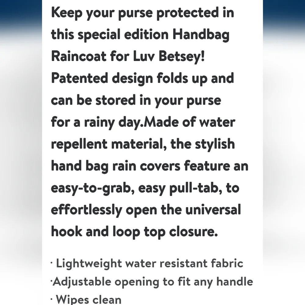 Betsey Johnson Handbag Raincoat NWT - Picture 6 of 6